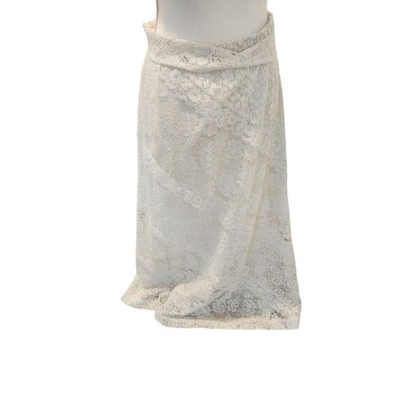 Vintage 70s Carefree Fashions White Lace Maxi Layered Patio Skirt M Boho Hippy - Picture 4 of 6